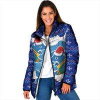 Dolphin Couple Christmas Padded Jacket Funny Xmas Holiday Patterns - Wonder Print Shop