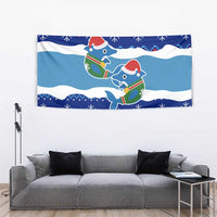Dolphin Couple Christmas Tapestry Funny Xmas Holiday Patterns - Wonder Print Shop