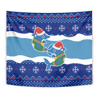 Dolphin Couple Christmas Tapestry Funny Xmas Holiday Patterns - Wonder Print Shop