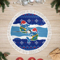 Dolphin Couple Christmas Tree Skirt Funny Xmas Holiday Patterns - Wonder Print Shop