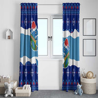Dolphin Couple Christmas Window Curtain Funny Xmas Holiday Patterns - Wonder Print Shop