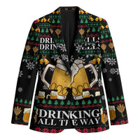 Drinker Bell Christmas Blazer Funny Xmas Holiday Patterns - Wonder Print Shop
