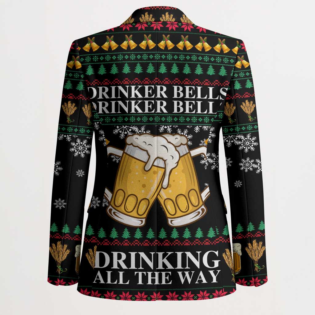 Drinker Bell Christmas Blazer Funny Xmas Holiday Patterns - Wonder Print Shop