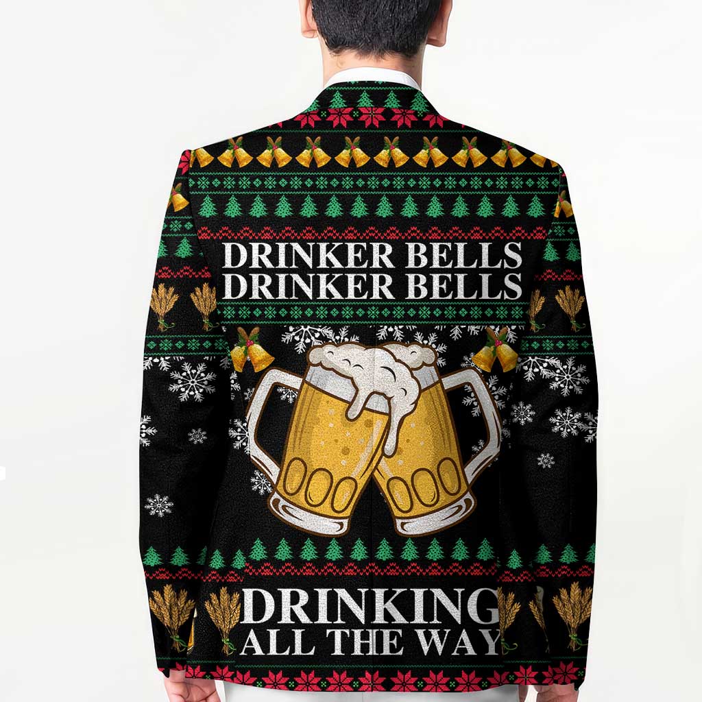 Drinker Bell Christmas Blazer Funny Xmas Holiday Patterns - Wonder Print Shop