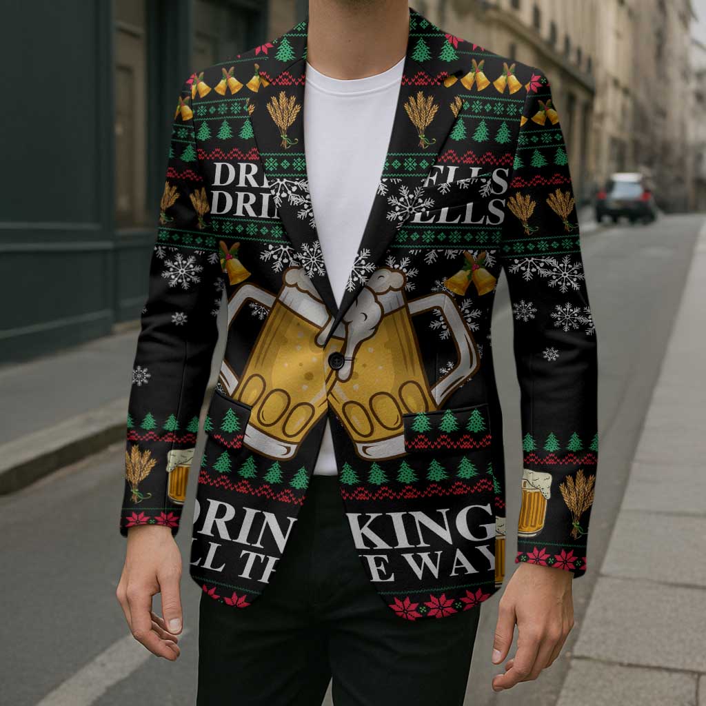 Drinker Bell Christmas Blazer Funny Xmas Holiday Patterns - Wonder Print Shop