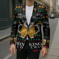 Drinker Bell Christmas Blazer Funny Xmas Holiday Patterns - Wonder Print Shop