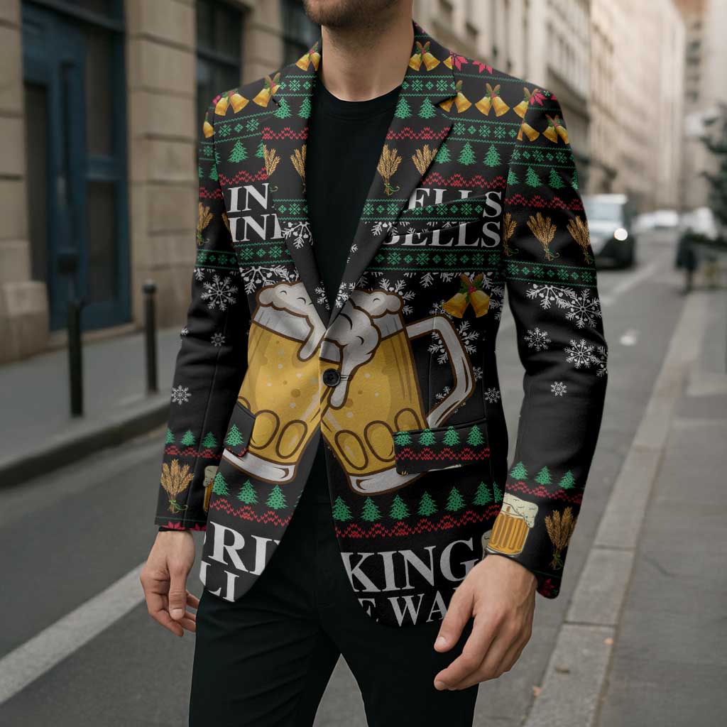 Drinker Bell Christmas Blazer Funny Xmas Holiday Patterns - Wonder Print Shop