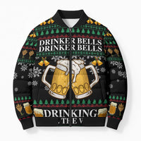 Drinker Bell Christmas Bomber Puffer Jacket Funny Xmas Holiday Patterns - Wonder Print Shop