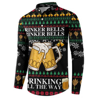Drinker Bell Christmas Button Sweatshirt Funny Xmas Holiday Patterns - Wonder Print Shop