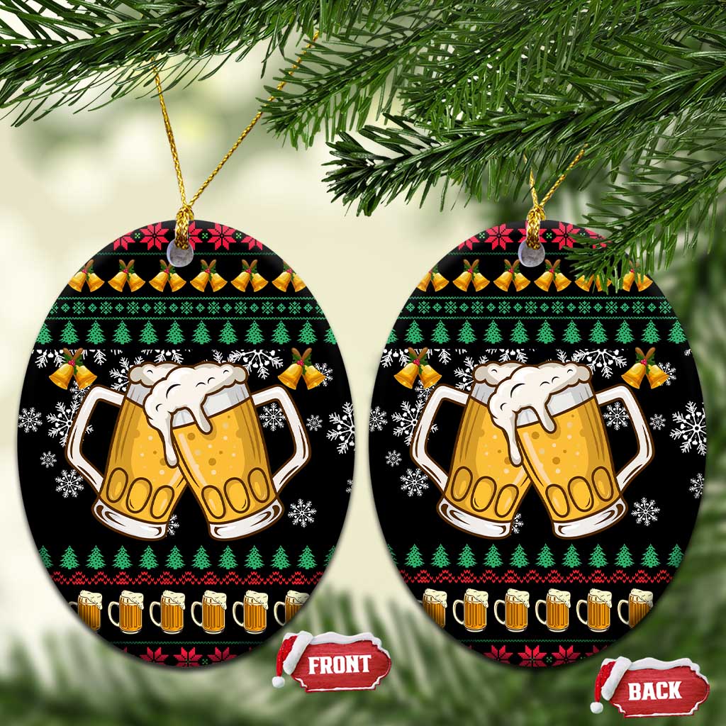 Drinker Bell Christmas Ceramic Ornament Funny Xmas Holiday Patterns - Wonder Print Shop