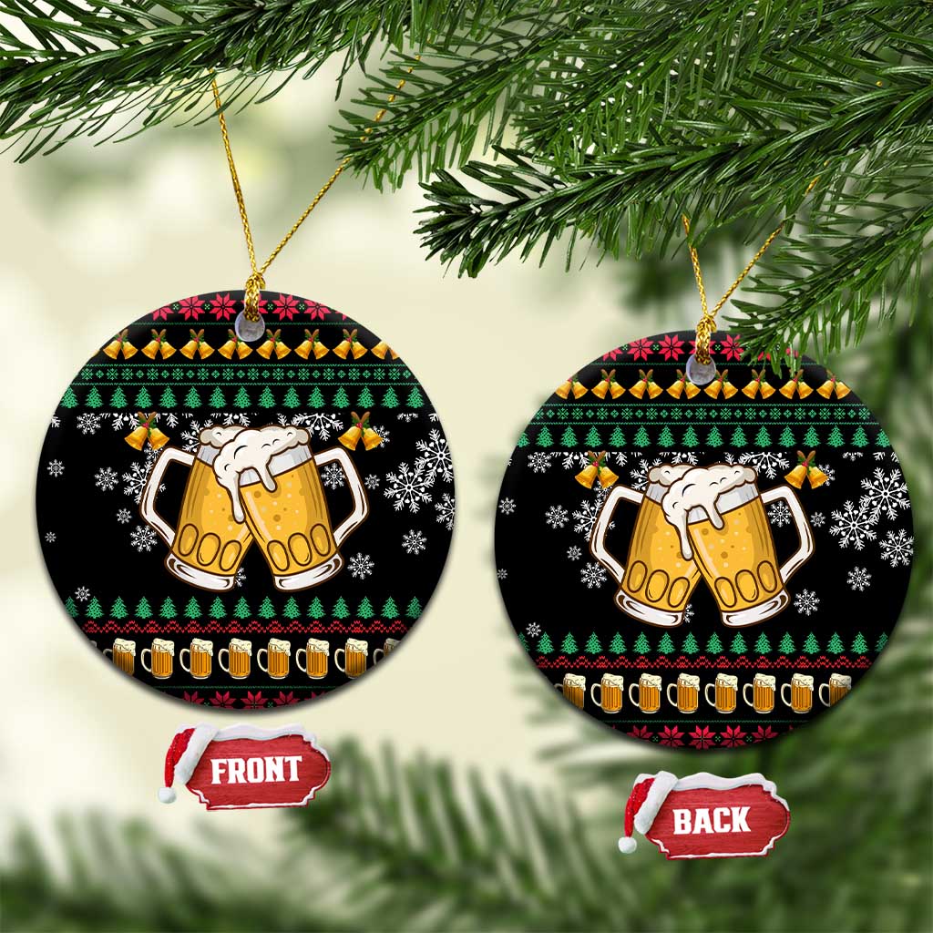 Drinker Bell Christmas Ceramic Ornament Funny Xmas Holiday Patterns - Wonder Print Shop