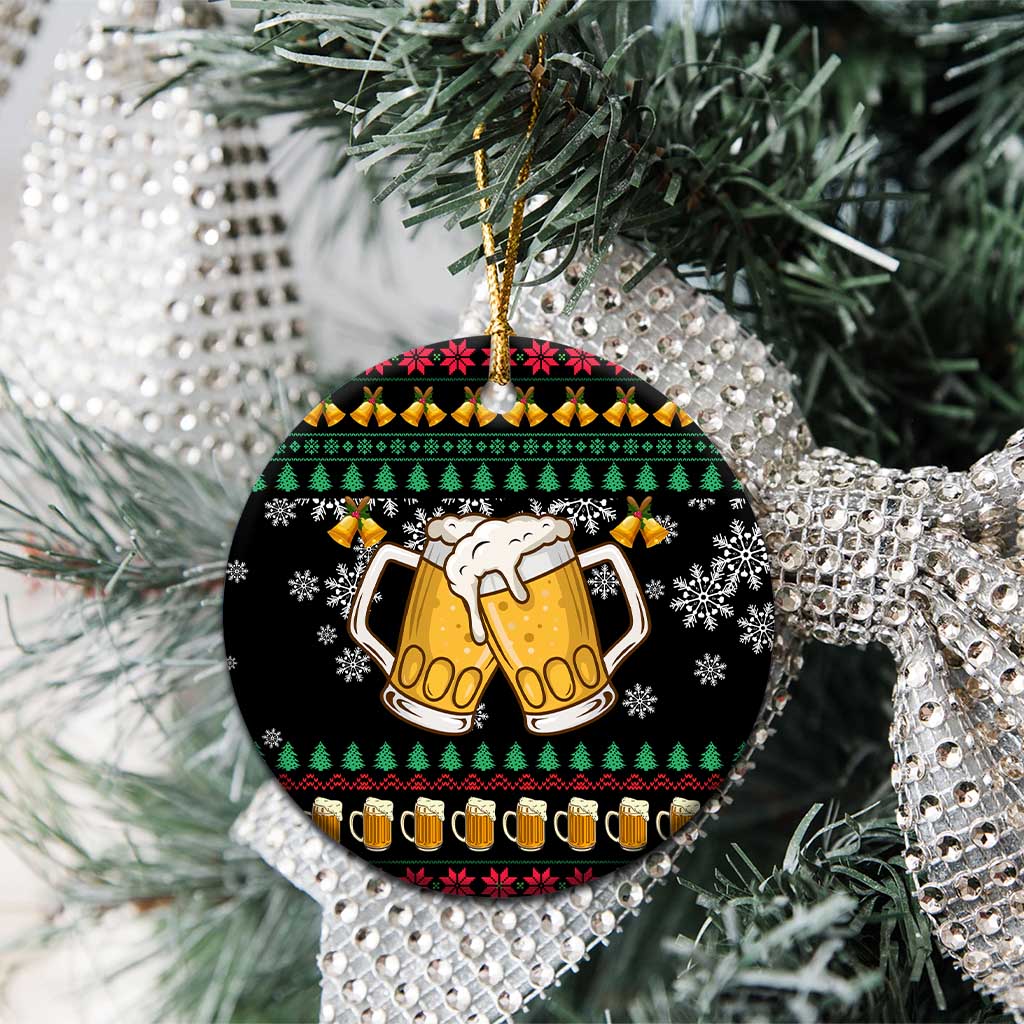 Drinker Bell Christmas Ceramic Ornament Funny Xmas Holiday Patterns - Wonder Print Shop
