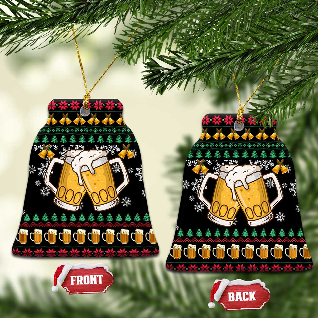 Drinker Bell Christmas Ceramic Ornament Funny Xmas Holiday Patterns - Wonder Print Shop