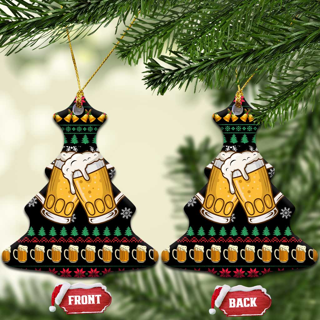 Drinker Bell Christmas Ceramic Ornament Funny Xmas Holiday Patterns - Wonder Print Shop