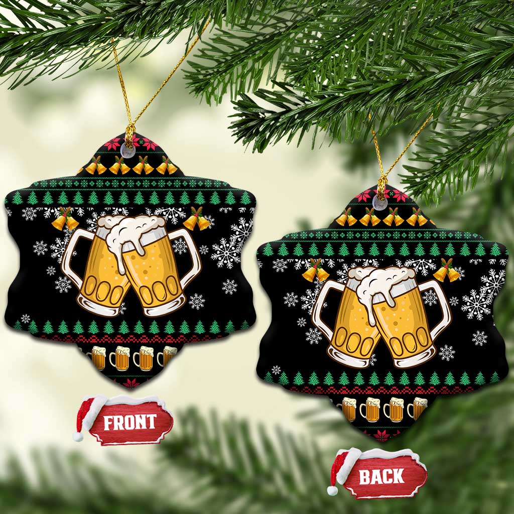 Drinker Bell Christmas Ceramic Ornament Funny Xmas Holiday Patterns - Wonder Print Shop