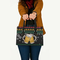 Drinker Bell Christmas Leather Bag Funny Xmas Holiday Patterns - Wonder Print Shop