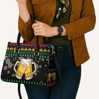Drinker Bell Christmas Leather Bag Funny Xmas Holiday Patterns - Wonder Print Shop