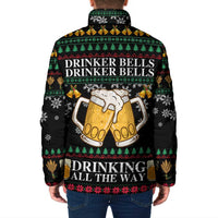 Drinker Bell Christmas Padded Jacket Funny Xmas Holiday Patterns - Wonder Print Shop