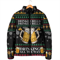 Drinker Bell Christmas Padded Jacket Funny Xmas Holiday Patterns - Wonder Print Shop