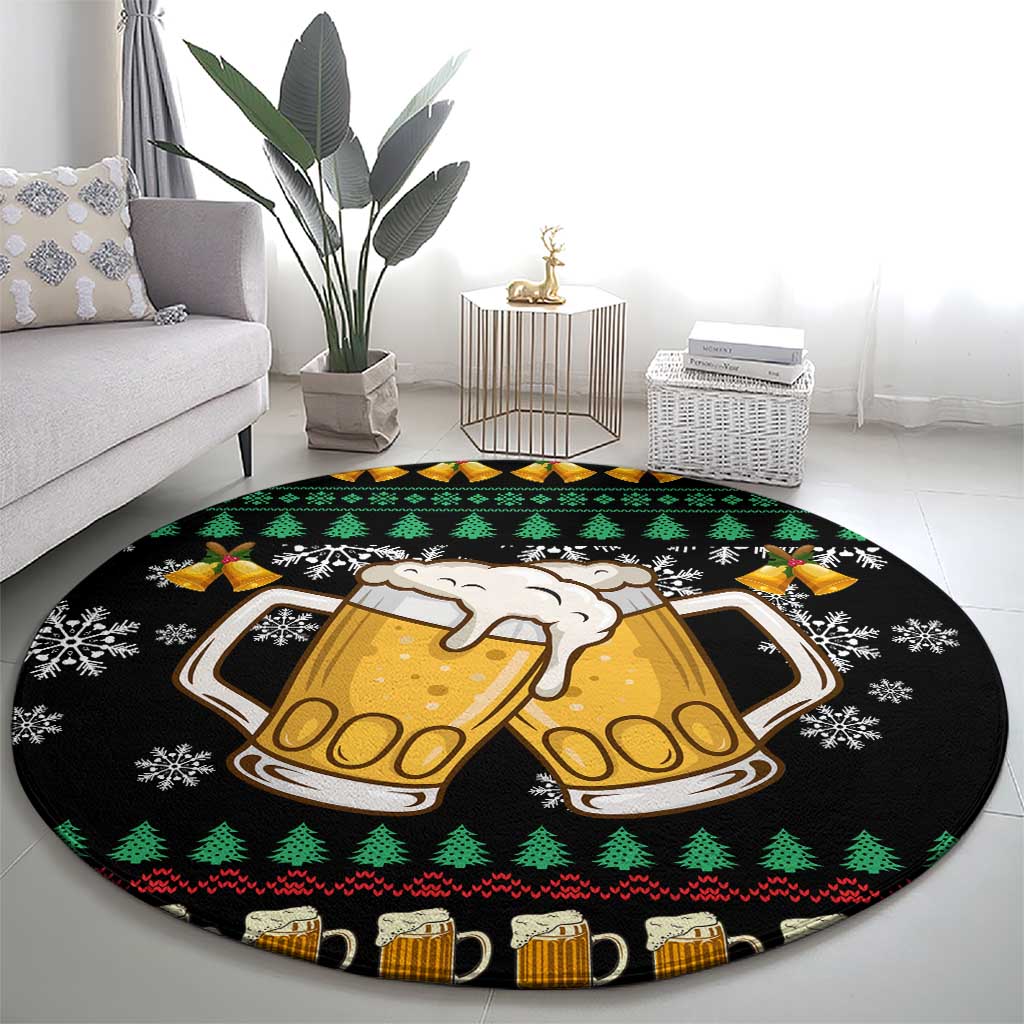 Drinker Bell Christmas Round Carpet Funny Xmas Holiday Patterns - Wonder Print Shop