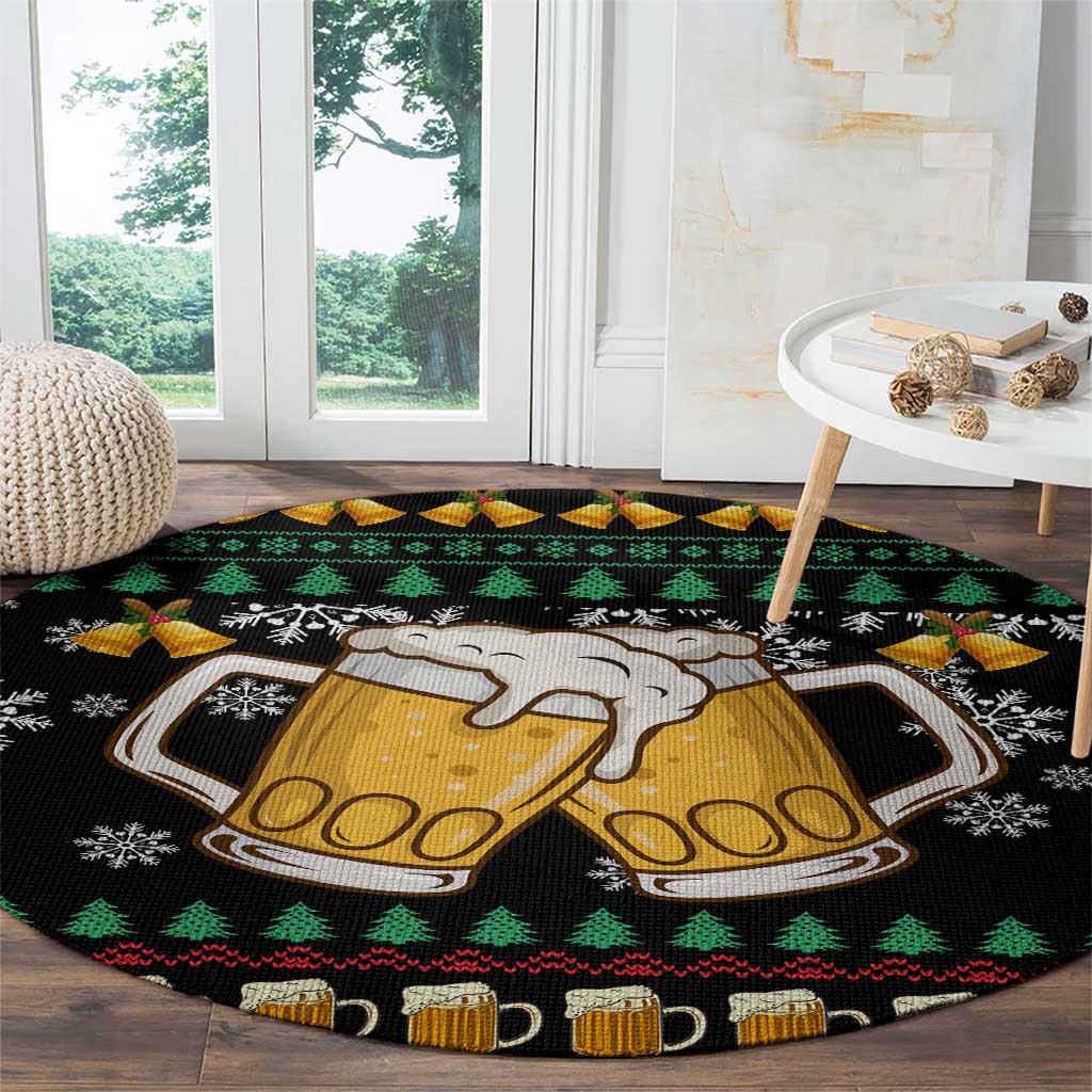 Drinker Bell Christmas Round Carpet Funny Xmas Holiday Patterns - Wonder Print Shop