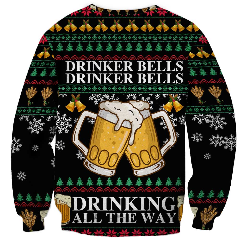 Drinker Bell Christmas Sweatshirt Funny Xmas Holiday Patterns - Wonder Print Shop