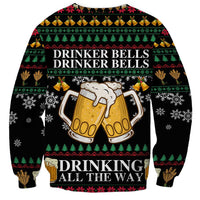 Drinker Bell Christmas Sweatshirt Funny Xmas Holiday Patterns - Wonder Print Shop