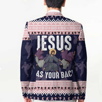 Jesus Has Your Back Jiu Jitsu Christmas Blazer Funny Xmas Holiday Patterns - Wonder Print Shop