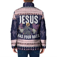 Jesus Has Your Back Jiu Jitsu Christmas Padded Jacket Funny Xmas Holiday Patterns - Wonder Print Shop