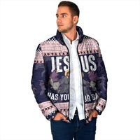 Jesus Has Your Back Jiu Jitsu Christmas Padded Jacket Funny Xmas Holiday Patterns - Wonder Print Shop