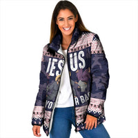 Jesus Has Your Back Jiu Jitsu Christmas Padded Jacket Funny Xmas Holiday Patterns - Wonder Print Shop