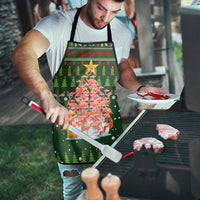 Flamingo Christmas Tree Christmas Apron Funny Xmas Holiday Patterns - Wonder Print Shop