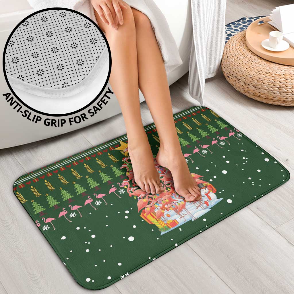 Flamingo Christmas Tree Christmas Bathroom Set Funny Xmas Holiday Patterns - Wonder Print Shop