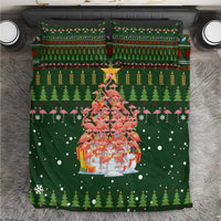 Flamingo Christmas Tree Christmas Bedding Set Funny Xmas Holiday Patterns - Wonder Print Shop
