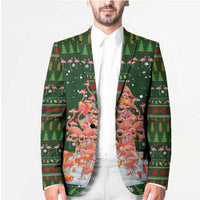 Flamingo Christmas Tree Christmas Blazer Funny Xmas Holiday Patterns - Wonder Print Shop