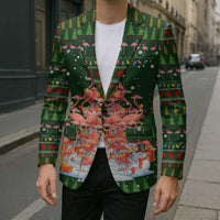 Flamingo Christmas Tree Christmas Blazer Funny Xmas Holiday Patterns - Wonder Print Shop