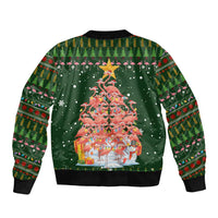 Flamingo Christmas Tree Christmas Bomber Jacket Funny Xmas Holiday Patterns - Wonder Print Shop