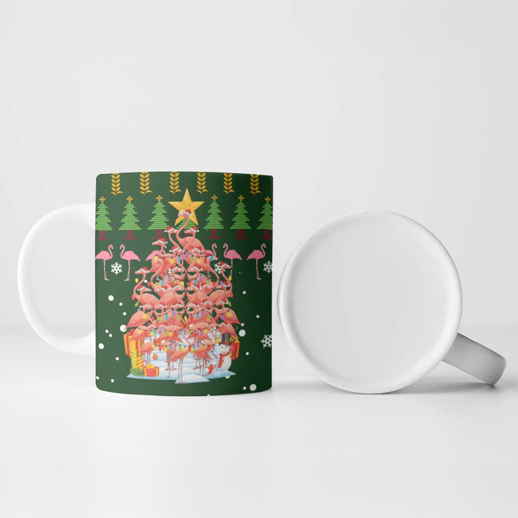 Flamingo Christmas Tree Christmas Ceramic Mug Funny Xmas Holiday Patterns - Wonder Print Shop