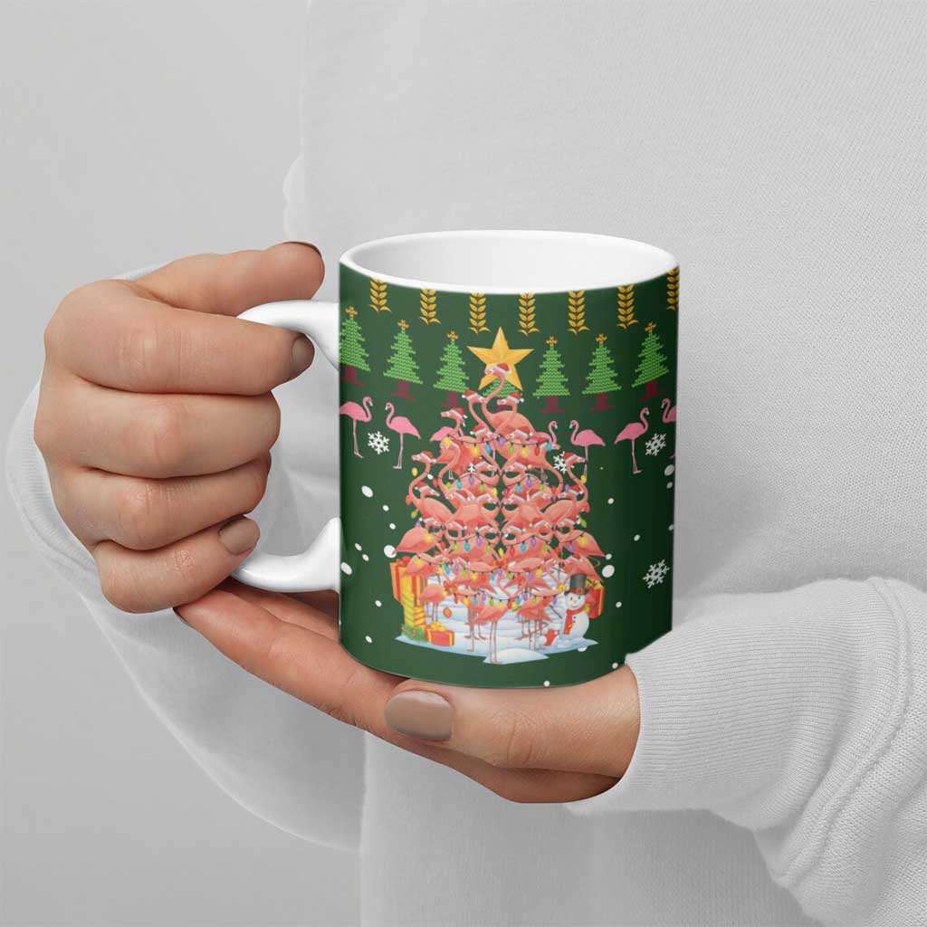 Flamingo Christmas Tree Christmas Ceramic Mug Funny Xmas Holiday Patterns - Wonder Print Shop