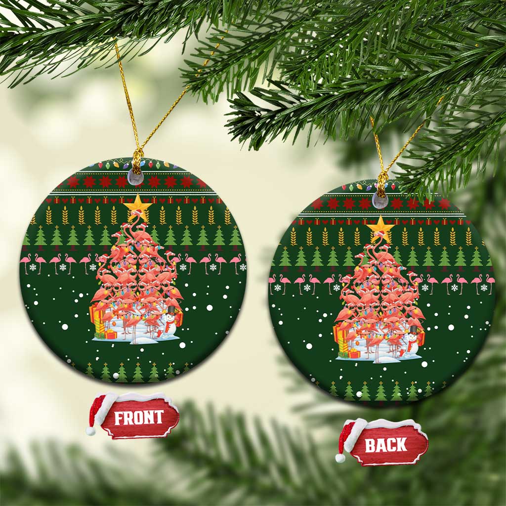 Flamingo Christmas Tree Christmas Ceramic Ornament Funny Xmas Holiday Patterns - Wonder Print Shop