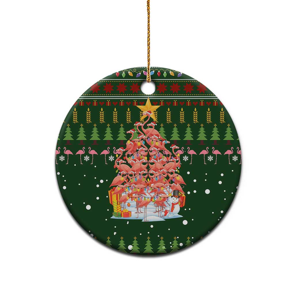 Flamingo Christmas Tree Christmas Ceramic Ornament Funny Xmas Holiday Patterns - Wonder Print Shop