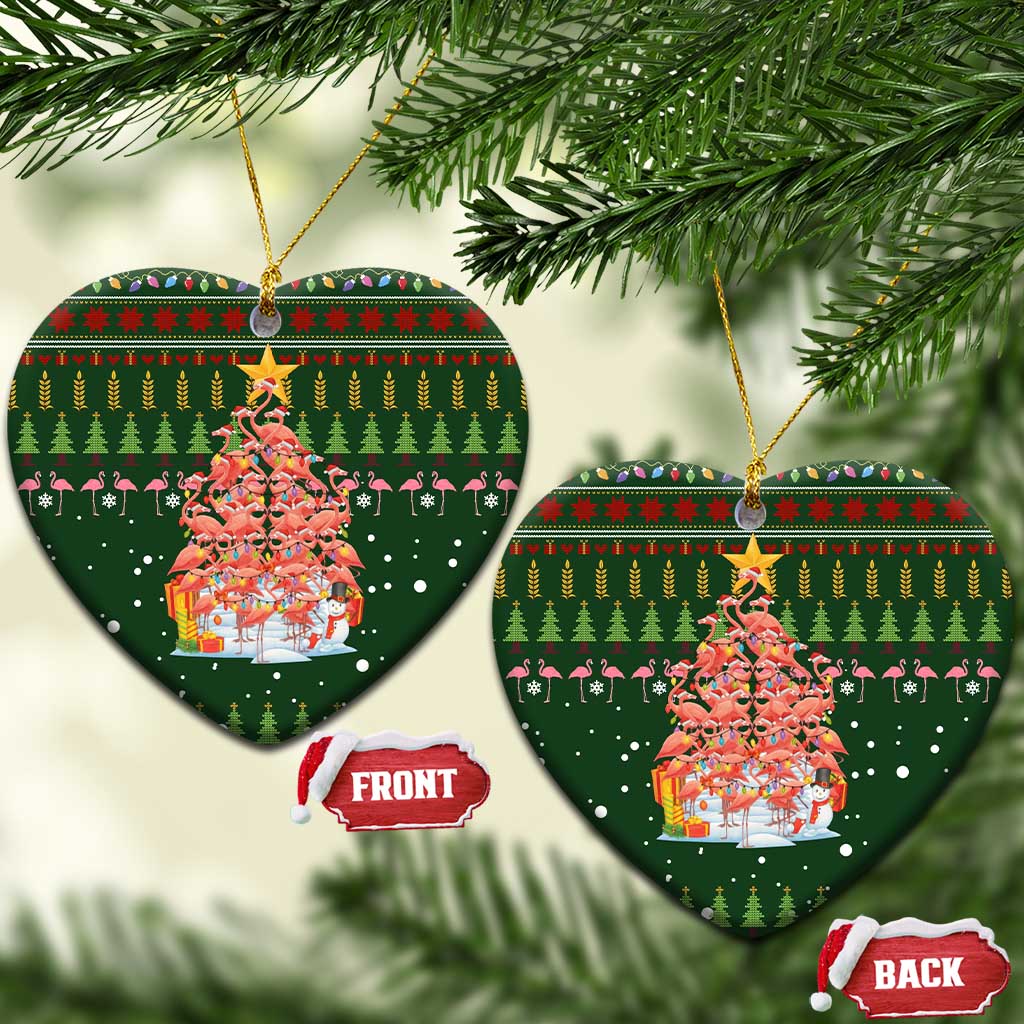 Flamingo Christmas Tree Christmas Ceramic Ornament Funny Xmas Holiday Patterns - Wonder Print Shop