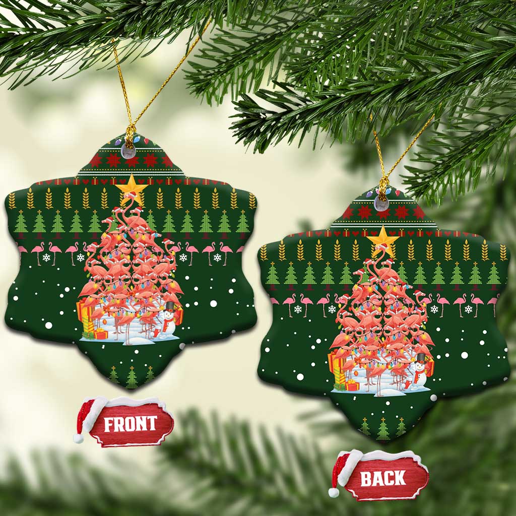 Flamingo Christmas Tree Christmas Ceramic Ornament Funny Xmas Holiday Patterns - Wonder Print Shop
