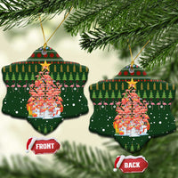 Flamingo Christmas Tree Christmas Ceramic Ornament Funny Xmas Holiday Patterns - Wonder Print Shop