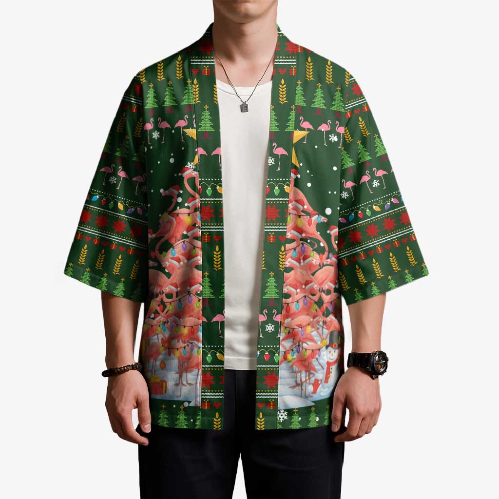 Flamingo Christmas Tree Christmas Kimono Funny Xmas Holiday Patterns - Wonder Print Shop