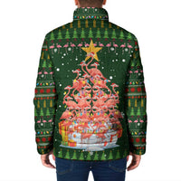 Flamingo Christmas Tree Christmas Padded Jacket Funny Xmas Holiday Patterns - Wonder Print Shop