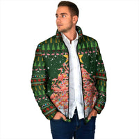 Flamingo Christmas Tree Christmas Padded Jacket Funny Xmas Holiday Patterns - Wonder Print Shop