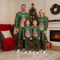 Flamingo Christmas Tree Christmas Pajama Set Funny Xmas Holiday Patterns - Wonder Print Shop