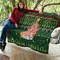 Flamingo Christmas Tree Christmas Quilt Funny Xmas Holiday Patterns - Wonder Print Shop