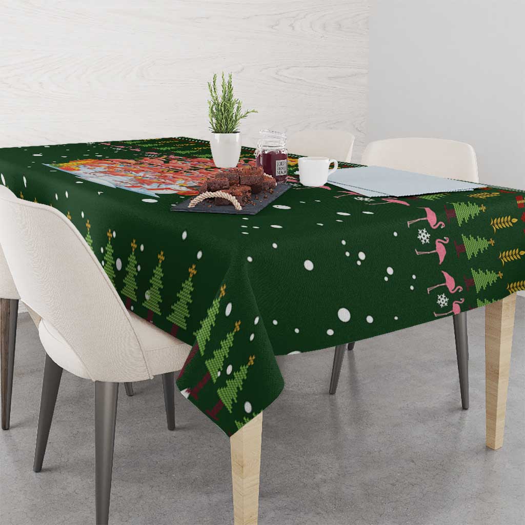 Flamingo Christmas Tree Christmas Tablecloth Funny Xmas Holiday Patterns - Wonder Print Shop